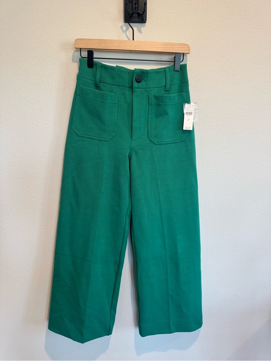 Maeve Pants - Maeve NWT The Colette Wide Leg Cropped Emerald Green Anthropologie 27